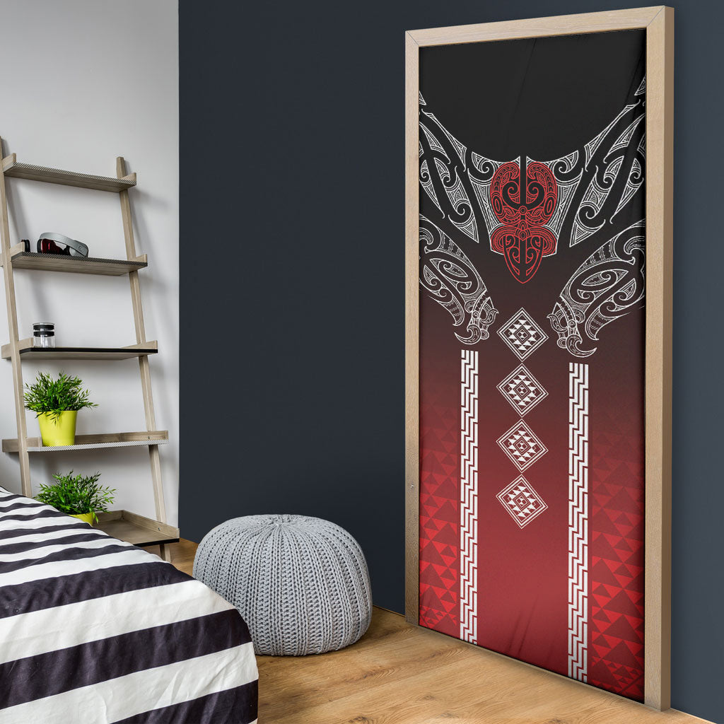 Aotearoa Maori Iwi Heritage Door Cover Ngapuhi Kokowai