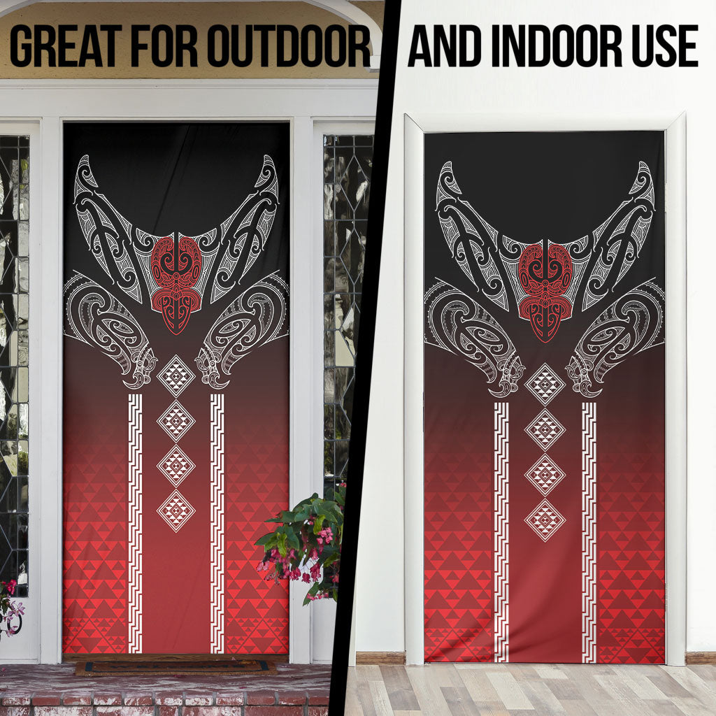 Aotearoa Maori Iwi Heritage Door Cover Ngapuhi Kokowai