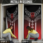 Aotearoa Maori Iwi Heritage Door Cover Ngapuhi Kokowai