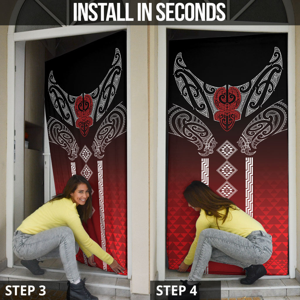 Aotearoa Maori Iwi Heritage Door Cover Ngapuhi Kokowai