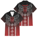 Aotearoa Maori Iwi Heritage Family Matching Tank Maxi Dress and Hawaiian Shirt Ngapuhi Kokowai