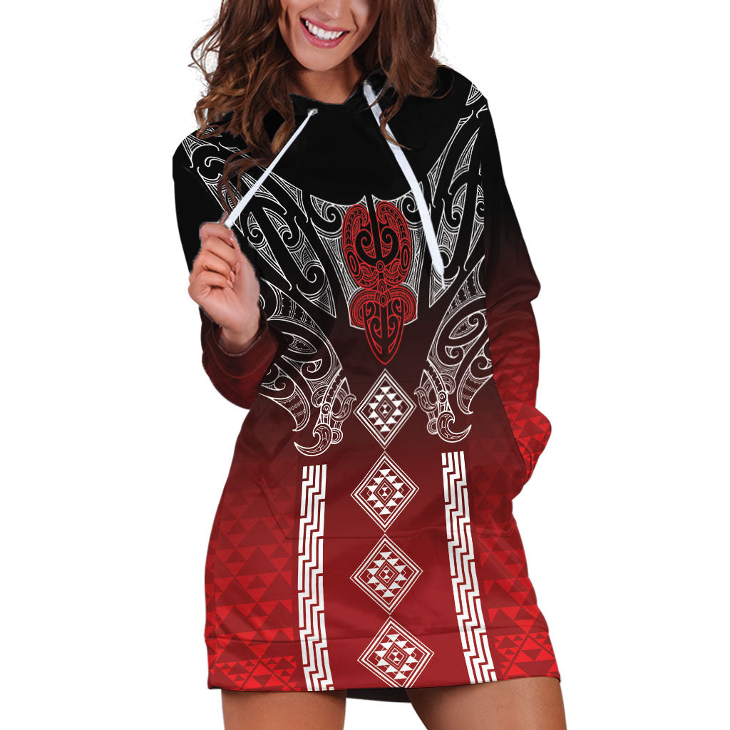 Aotearoa Maori Iwi Heritage Hoodie Dress Ngapuhi Kokowai