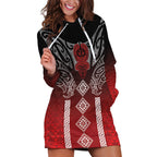 Aotearoa Maori Iwi Heritage Hoodie Dress Ngapuhi Kokowai