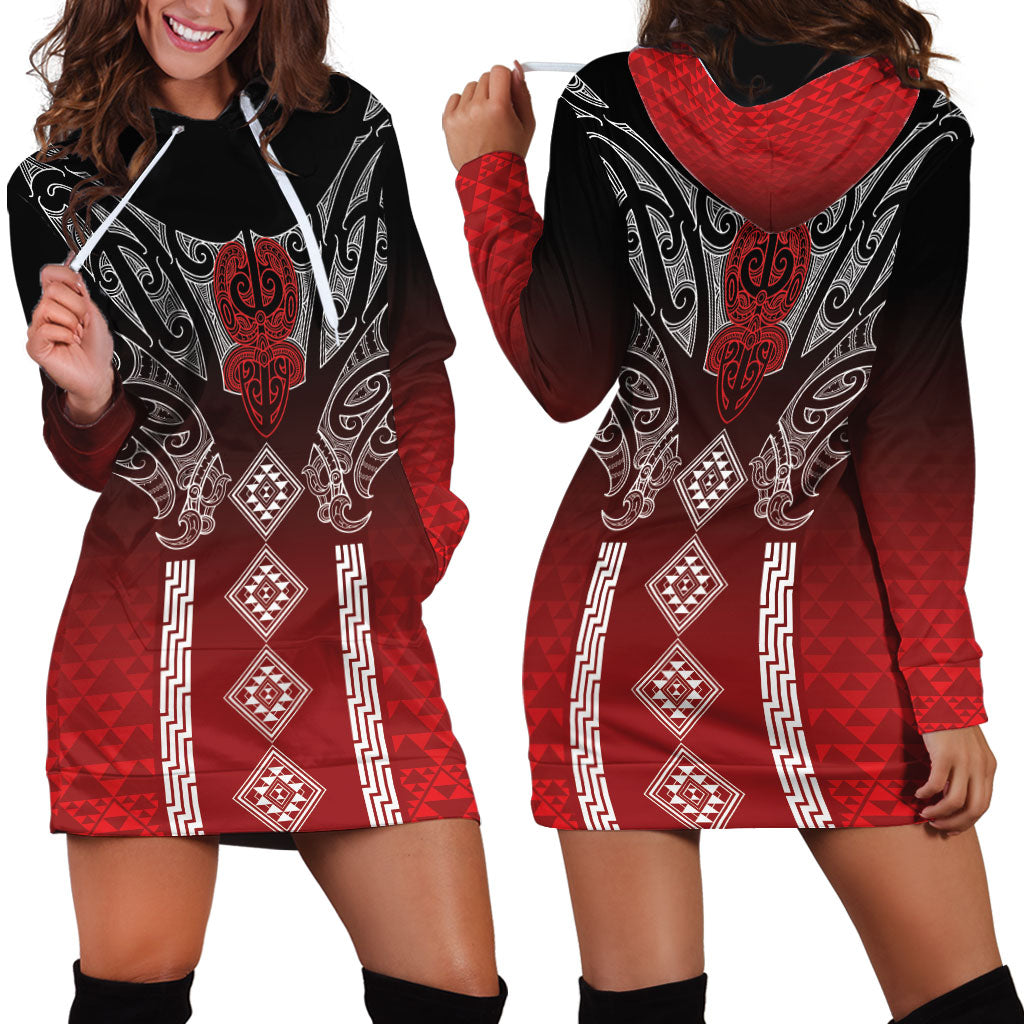 Aotearoa Maori Iwi Heritage Hoodie Dress Ngapuhi Kokowai