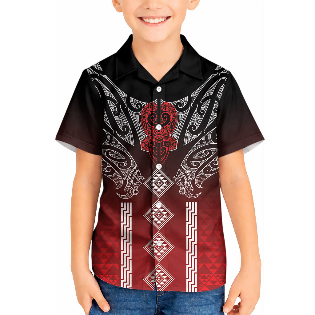 Aotearoa Maori Iwi Heritage Kid Hawaiian Shirt Ngapuhi Kokowai