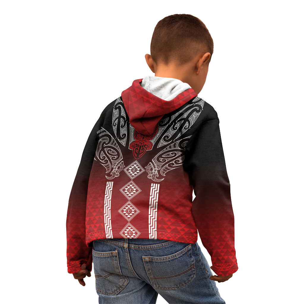Aotearoa Maori Iwi Heritage Kid Hoodie Ngapuhi Kokowai