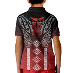 Aotearoa Maori Iwi Heritage Kid Polo Shirt Ngapuhi Kokowai