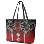Aotearoa Maori Iwi Heritage Leather Tote Bag Ngapuhi Kokowai