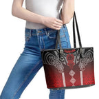 Aotearoa Maori Iwi Heritage Leather Tote Bag Ngapuhi Kokowai