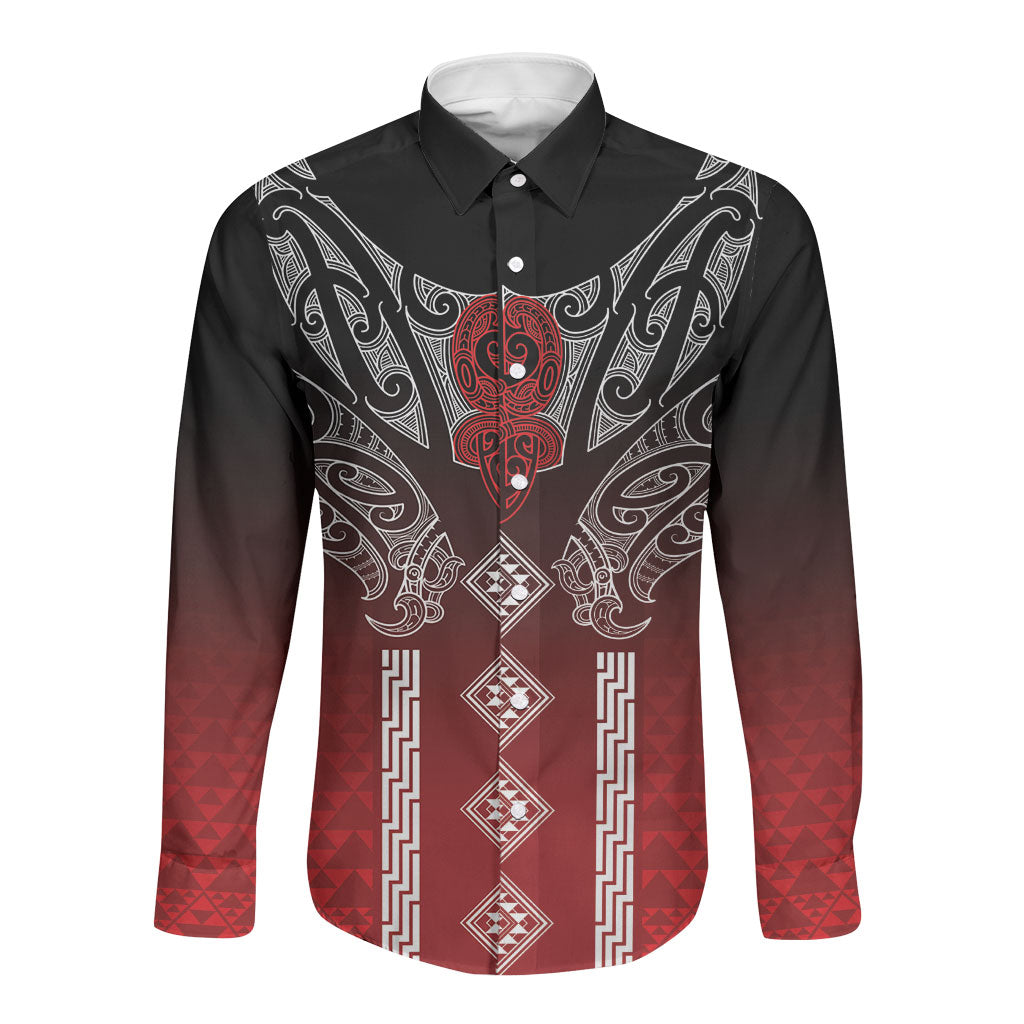 Aotearoa Maori Iwi Heritage Long Sleeve Button Shirt Ngapuhi Kokowai