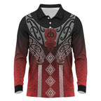 Aotearoa Maori Iwi Heritage Long Sleeve Polo Shirt Ngapuhi Kokowai