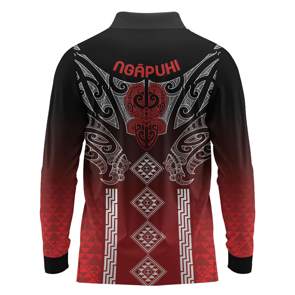 Aotearoa Maori Iwi Heritage Long Sleeve Polo Shirt Ngapuhi Kokowai