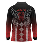 Aotearoa Maori Iwi Heritage Long Sleeve Polo Shirt Ngapuhi Kokowai