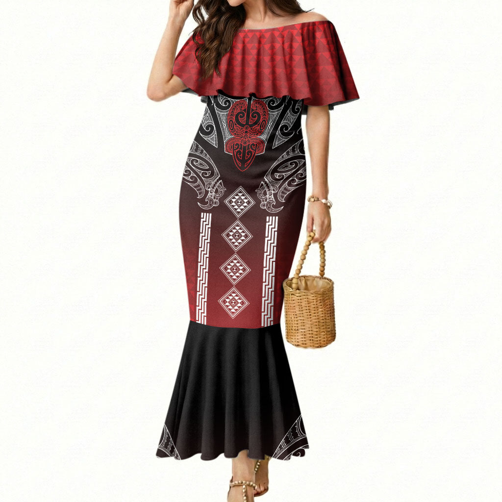 Aotearoa Maori Iwi Heritage Mermaid Dress Ngapuhi Kokowai