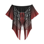 Aotearoa Maori Iwi Heritage Off Shoulder Wrap Waist Top Ngapuhi Kokowai