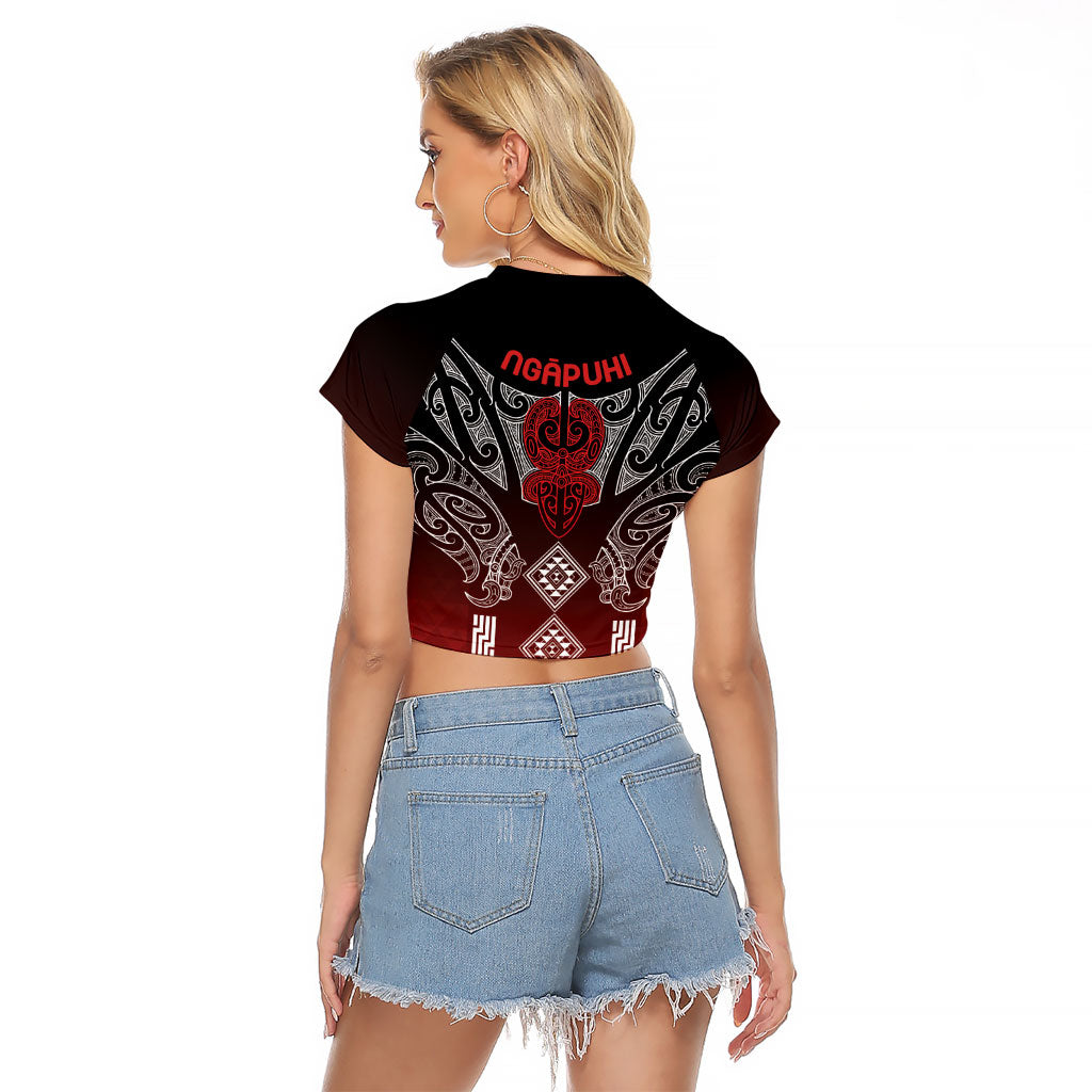 Aotearoa Maori Iwi Heritage Raglan Cropped T Shirt Ngapuhi Kokowai