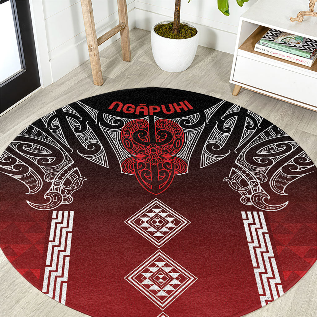 Aotearoa Maori Iwi Heritage Round Carpet Ngapuhi Kokowai