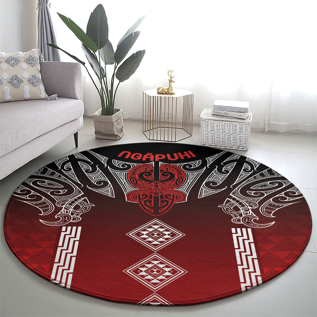 Aotearoa Maori Iwi Heritage Round Carpet Ngapuhi Kokowai