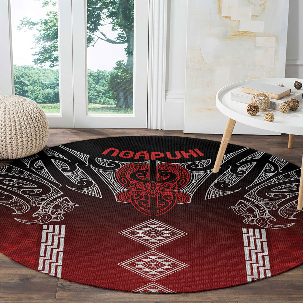 Aotearoa Maori Iwi Heritage Round Carpet Ngapuhi Kokowai