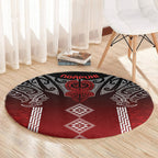 Aotearoa Maori Iwi Heritage Round Carpet Ngapuhi Kokowai