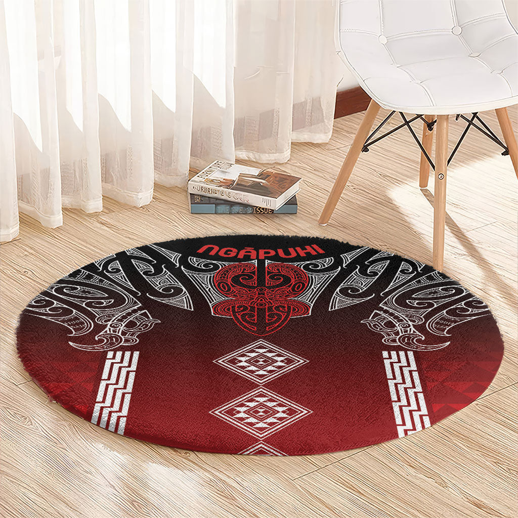Aotearoa Maori Iwi Heritage Round Carpet Ngapuhi Kokowai