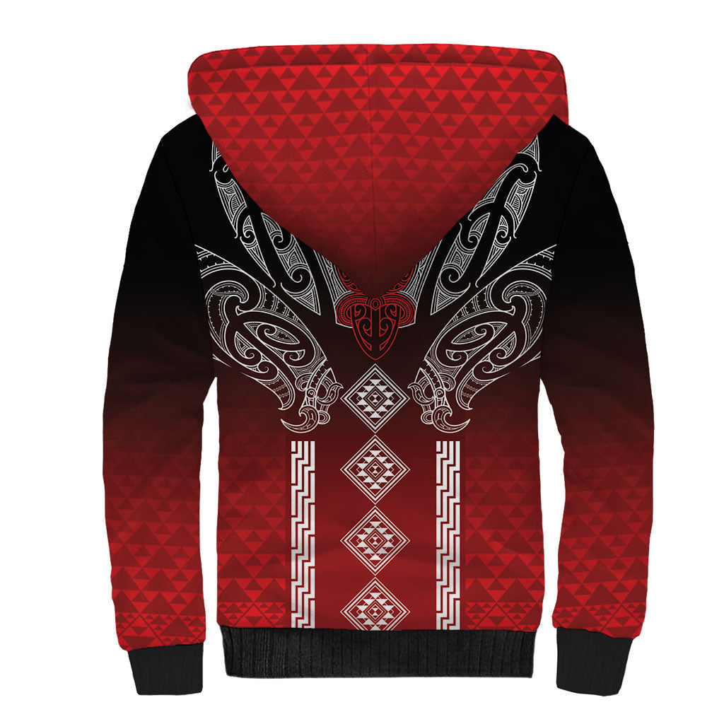 Aotearoa Maori Iwi Heritage Sherpa Hoodie Ngapuhi Kokowai