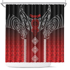 Aotearoa Maori Iwi Heritage Shower Curtain Ngapuhi Kokowai