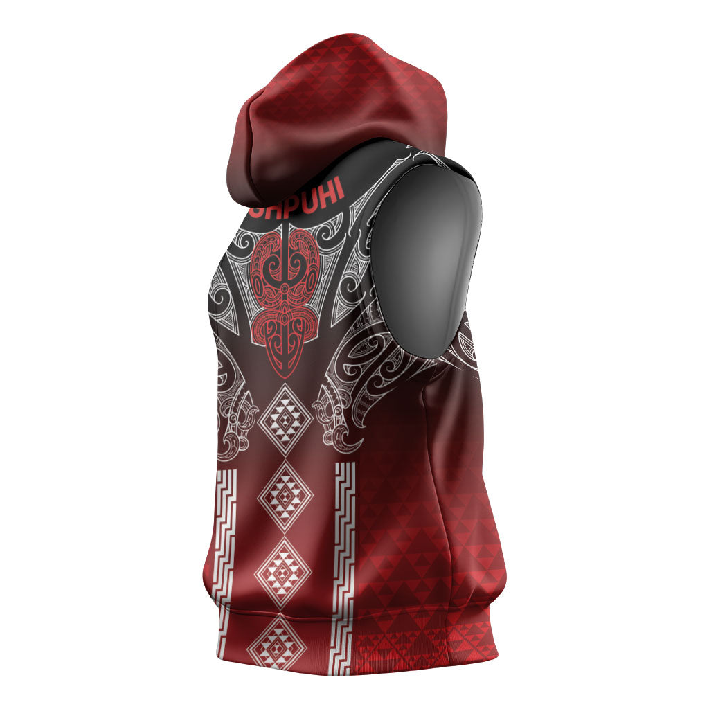 Aotearoa Maori Iwi Heritage Sleeveless Hoodie Ngapuhi Kokowai