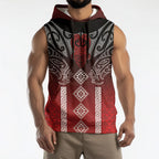Aotearoa Maori Iwi Heritage Sleeveless Hoodie Ngapuhi Kokowai