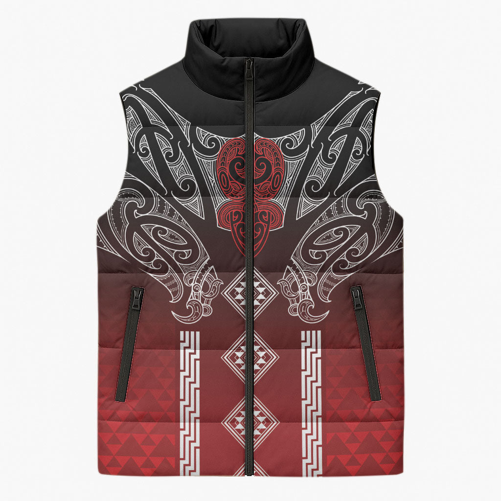 Aotearoa Maori Iwi Heritage Sleeveless Puffer Jacket Ngapuhi Kokowai