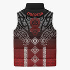 Aotearoa Maori Iwi Heritage Sleeveless Puffer Jacket Ngapuhi Kokowai
