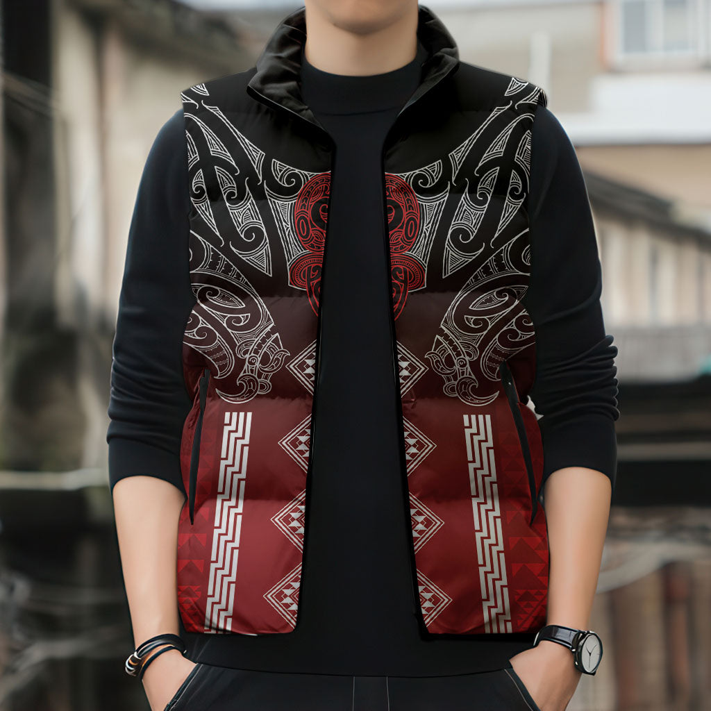 Aotearoa Maori Iwi Heritage Sleeveless Puffer Jacket Ngapuhi Kokowai