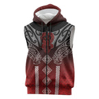 Aotearoa Maori Iwi Heritage Sleeveless Zip Hoodie Ngapuhi Kokowai