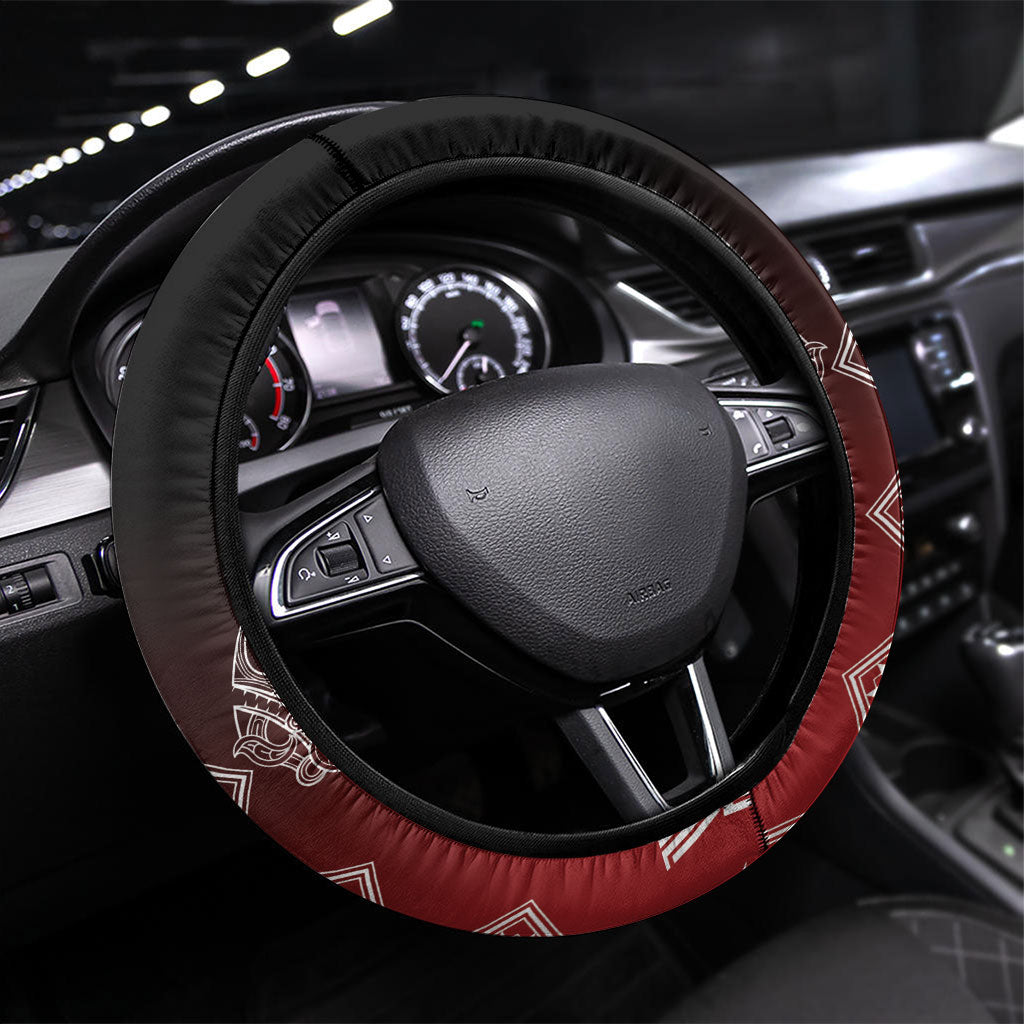 Aotearoa Maori Iwi Heritage Steering Wheel Cover Ngapuhi Kokowai