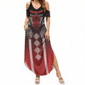 Aotearoa Maori Iwi Heritage Summer Maxi Dress Ngapuhi Kokowai