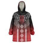 Aotearoa Maori Iwi Heritage Wearable Blanket Hoodie Ngapuhi Kokowai