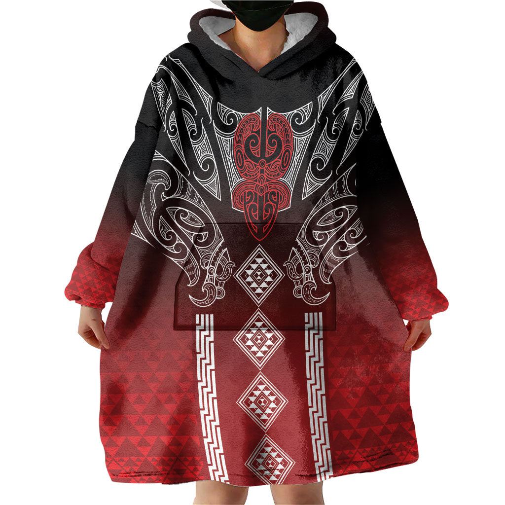 Aotearoa Maori Iwi Heritage Wearable Blanket Hoodie Ngapuhi Kokowai