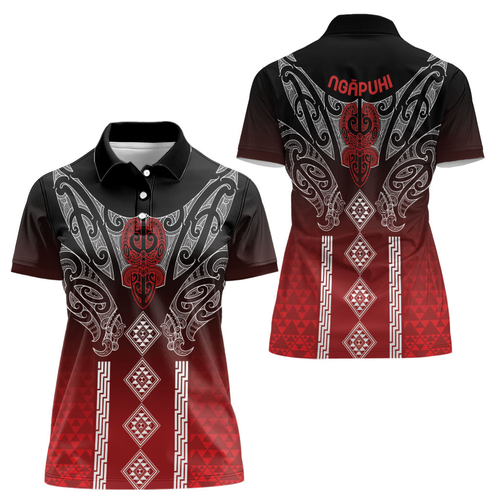 Aotearoa Maori Iwi Heritage Women Polo Shirt Ngapuhi Kokowai