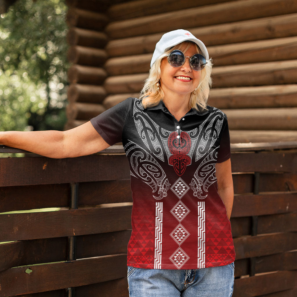 Aotearoa Maori Iwi Heritage Women Polo Shirt Ngapuhi Kokowai