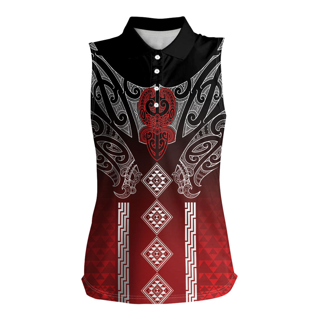 Aotearoa Maori Iwi Heritage Women Sleeveless Polo Shirt Ngapuhi Kokowai