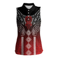 Aotearoa Maori Iwi Heritage Women Sleeveless Polo Shirt Ngapuhi Kokowai