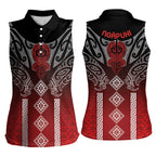 Aotearoa Maori Iwi Heritage Women Sleeveless Polo Shirt Ngapuhi Kokowai