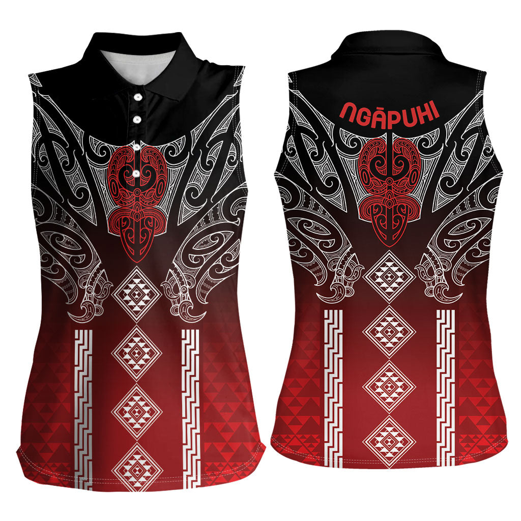 Aotearoa Maori Iwi Heritage Women Sleeveless Polo Shirt Ngapuhi Kokowai