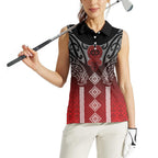 Aotearoa Maori Iwi Heritage Women Sleeveless Polo Shirt Ngapuhi Kokowai