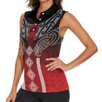 Aotearoa Maori Iwi Heritage Women Sleeveless Polo Shirt Ngapuhi Kokowai