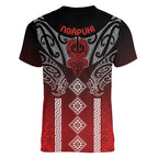 Aotearoa Maori Iwi Heritage Women V-Neck T-Shirt Ngapuhi Kokowai