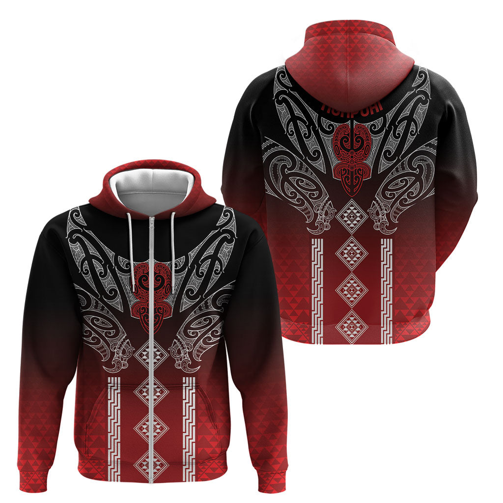 Aotearoa Maori Iwi Heritage Zip Hoodie Ngapuhi Kokowai