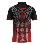 Aotearoa Maori Iwi Heritage Zipper Polo Shirt Ngapuhi Kokowai