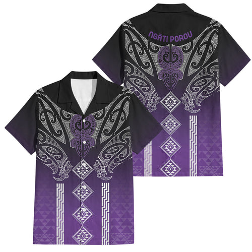 Aotearoa Maori Iwi Heritage Family Matching Summer Maxi Dress and Hawaiian Shirt Ngati Porou Waiporoporo