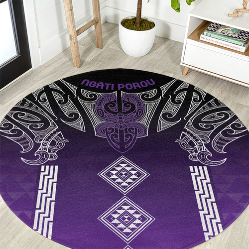 Aotearoa Maori Iwi Heritage Round Carpet Ngati Porou Waiporoporo